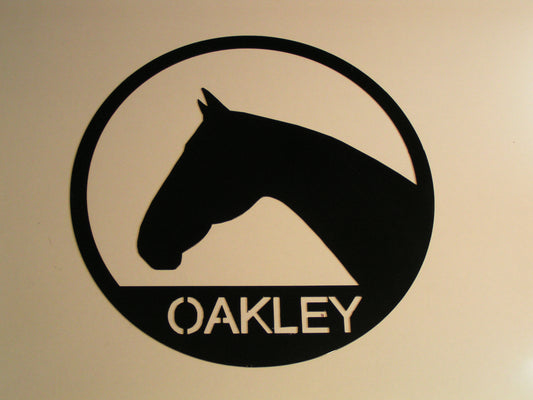 Custom Metal Art Horse Stable sign.